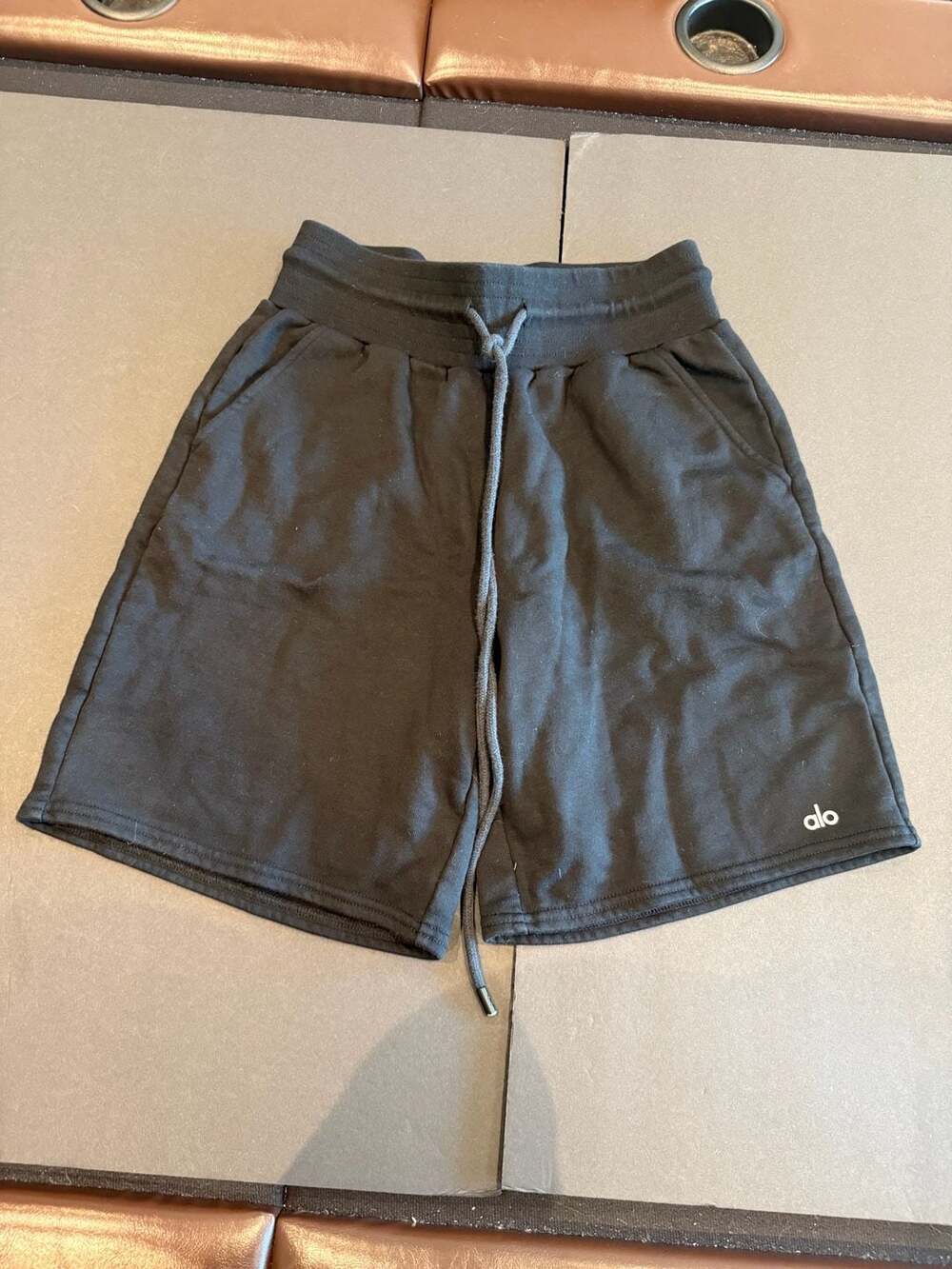 Alo Yoga High-Waist Easy Sweat Short Black Drawstring